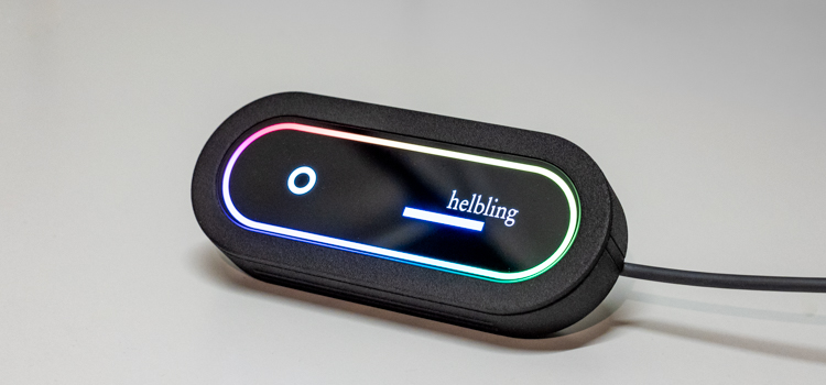 Abbildung 1: ISELED-Demonstrator von Helbling: Per Touch-Button (weisser Kreis) kann das Leuchtbild verändert werden. Bild: Helbling