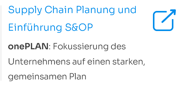 Supply Chain Planung und Einführung S&OP